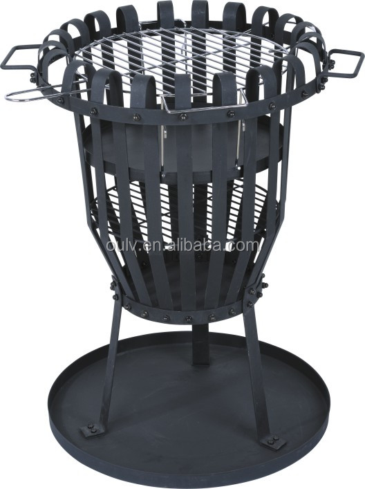 Slab K D Outdoor Bbq Brazier Fire Pit With Chrome Plated Grills