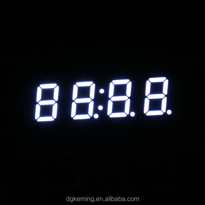 White 0.4 inch four digit 7 segment led display for clock sign