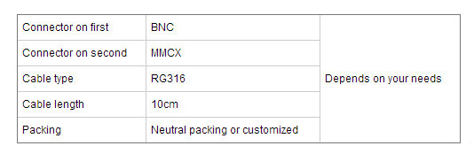 速い配達votonoemmmcxオスコネクタにbncメスrg316ケーブルとアセンブリ仕入れ・メーカー・工場