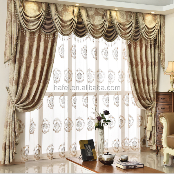 European Golden Royal Luxury Curtains for Bedroom Window Living Room: Price  drop