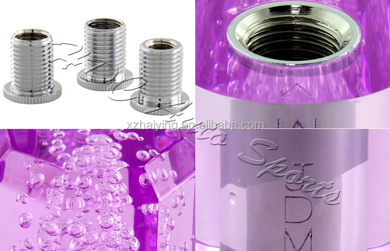 紫色の普遍的なマニュアルバブルスティックシフトギアシフターレバーノブledライト問屋・仕入れ・卸・卸売り