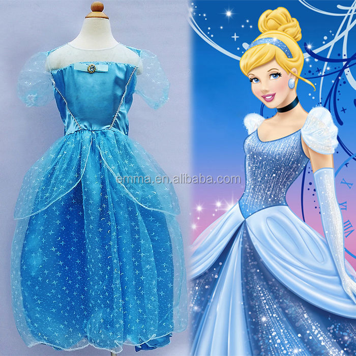 Best Selling High Quality Child Cinderella Dress Costume Fashion