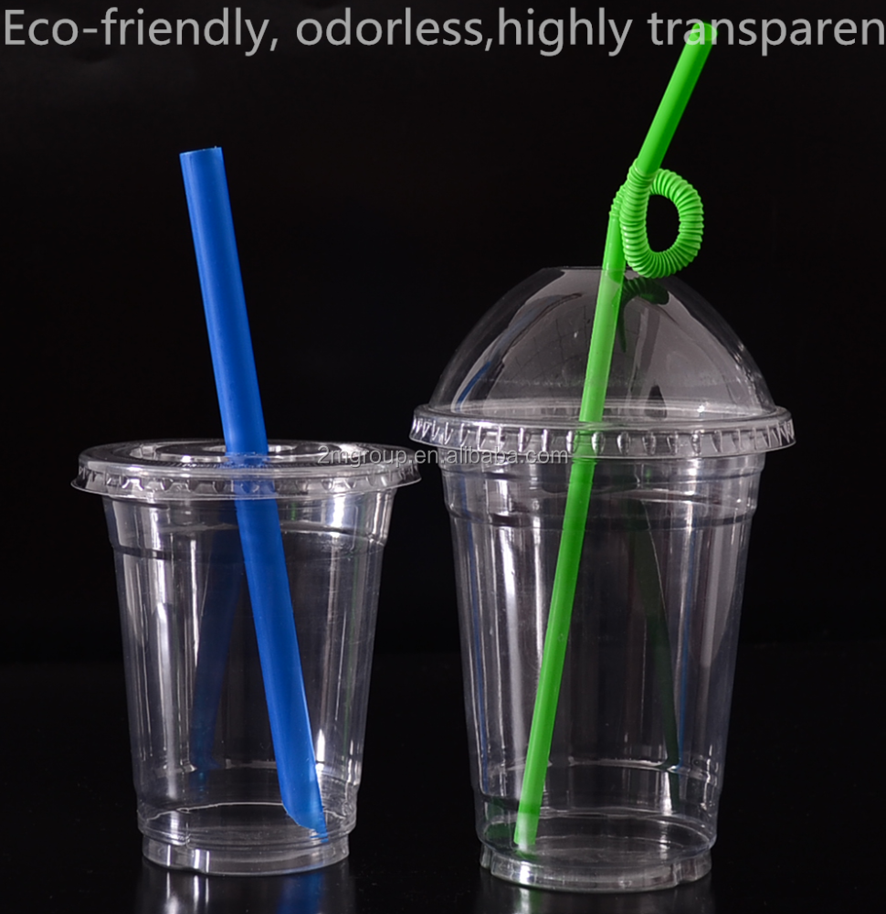 16oz wholesale disposable fashion customized plastic cup with lid and straw