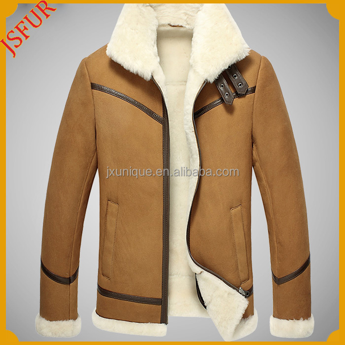 スーパー暖かい羊皮の毛皮の冬のジャケットの革のジャケットの男性問屋・仕入れ・卸・卸売り