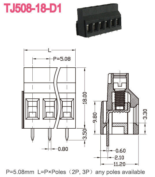Pcb ねじ クランプ端子ブロック で間隔5.08 ミリメートル pa66 300 ボルト 10a仕入れ・メーカー・工場