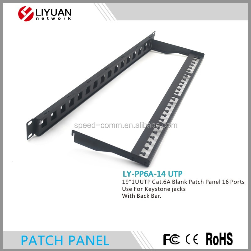 LY-PP6A-14中国cat6aキーストーンジャックutp 1u 16ポート空パッチパネル仕入れ・メーカー・工場