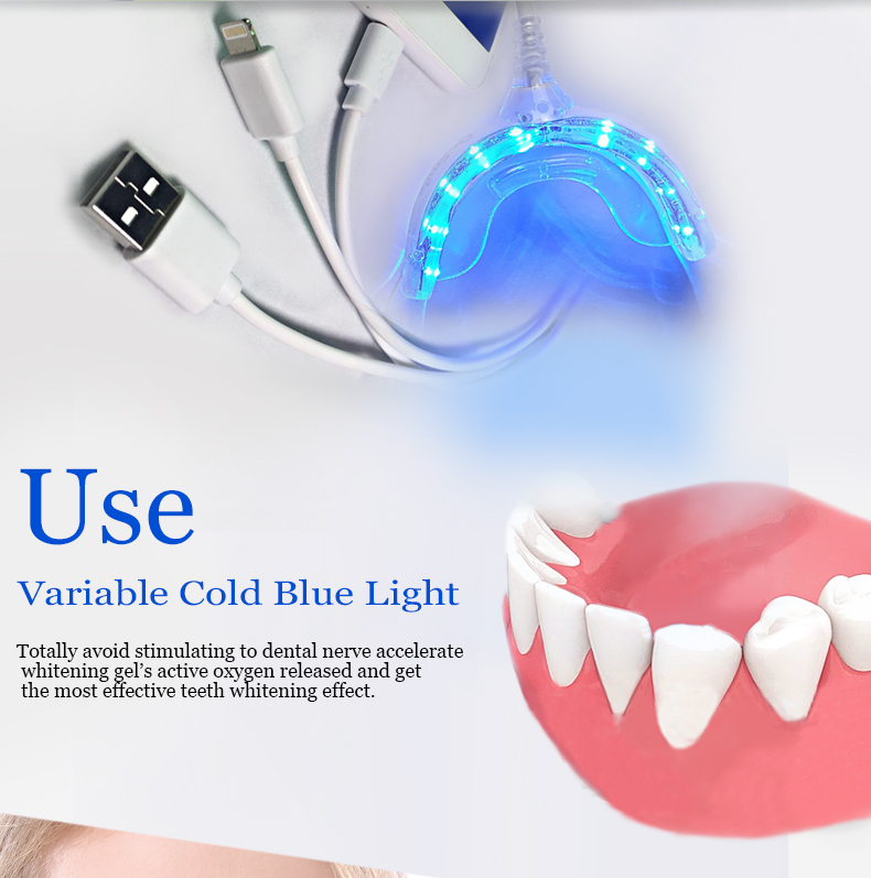 New Design Portable Led Teeth Whitening Light,Blue Dental Light Usb/ Android/ Iphone Connected