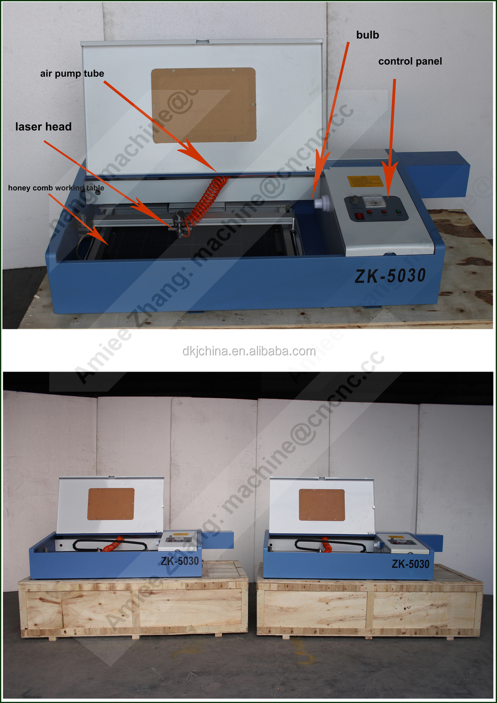 小型レーザー彫刻切断機500*300mmzk-503060wco2レーザー管問屋・仕入れ・卸・卸売り