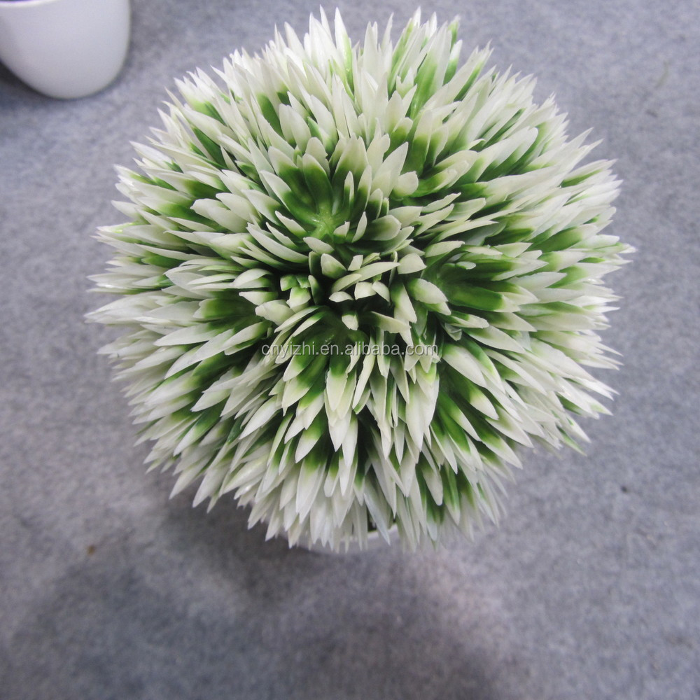 人工植物鉢植えyzp000091ミニグリーンリーフボールボール盆栽品質製品植物のための偽の草の装飾トピアリーツリー仕入れ・メーカー・工場