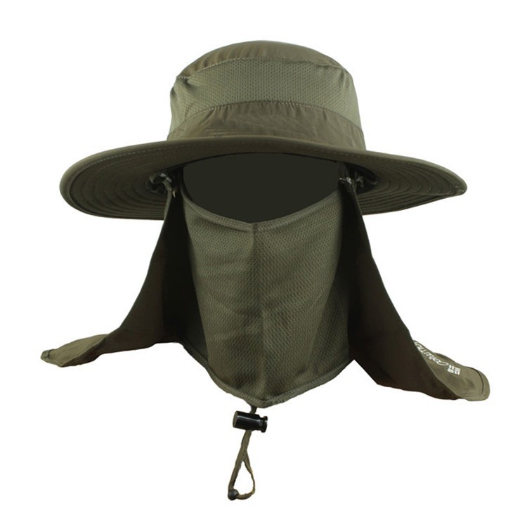 New Arrival Travel Hat Round Edges Cap Camping Hat Dark Gray Bucket Hat Mosquitos Hiking Fishing Cap Big Wide Brim Neck Flap Cap