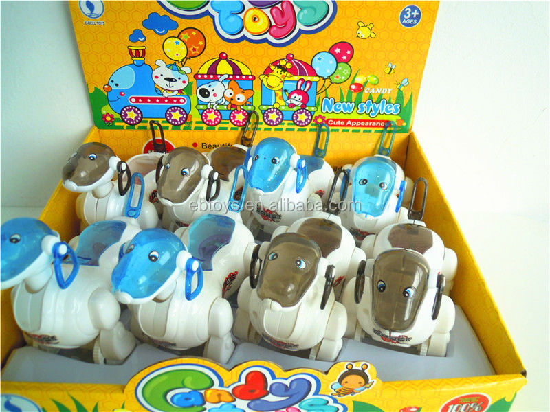 PULL line robot dog candy toys with light
