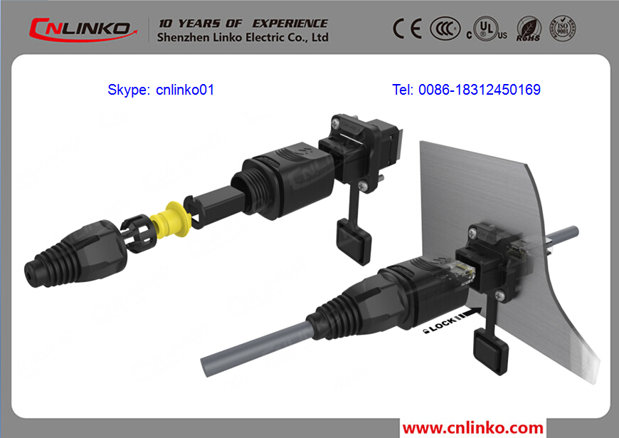 中国製猫8p8ccnl<em></em>inko防水コネクタrj-45rj45シングルポートプラグコネクタ仕入れ・メーカー・工場