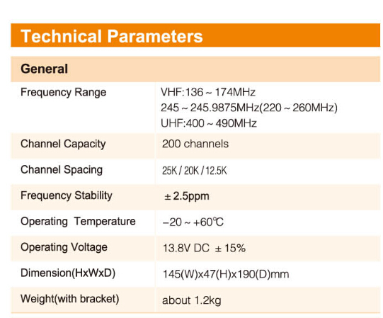 THR-9000 Mobile VHF/UHF Repeater Compact and lightweight