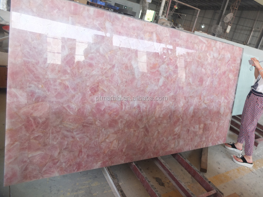 pfmバックライト付きピンク結晶石英石スラブ室内装飾のための 問屋・仕入れ・卸・卸売り