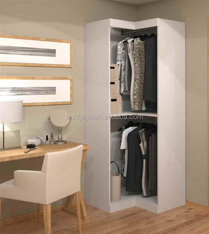 White Solid Wood Corner Wardrobe Small Simple Wardrobe Bedroom