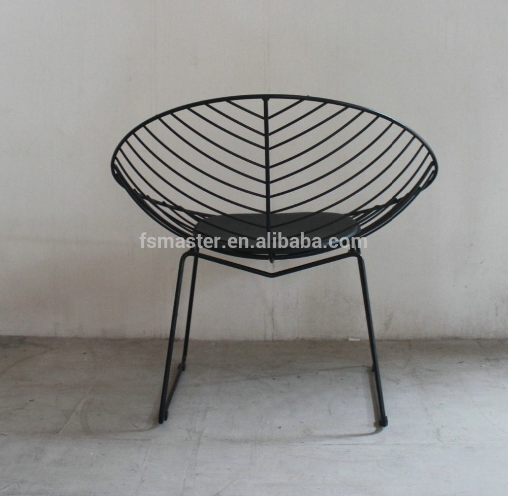 Staal schilderij bladvormige wire lounge stoel salonzetel metalen ...