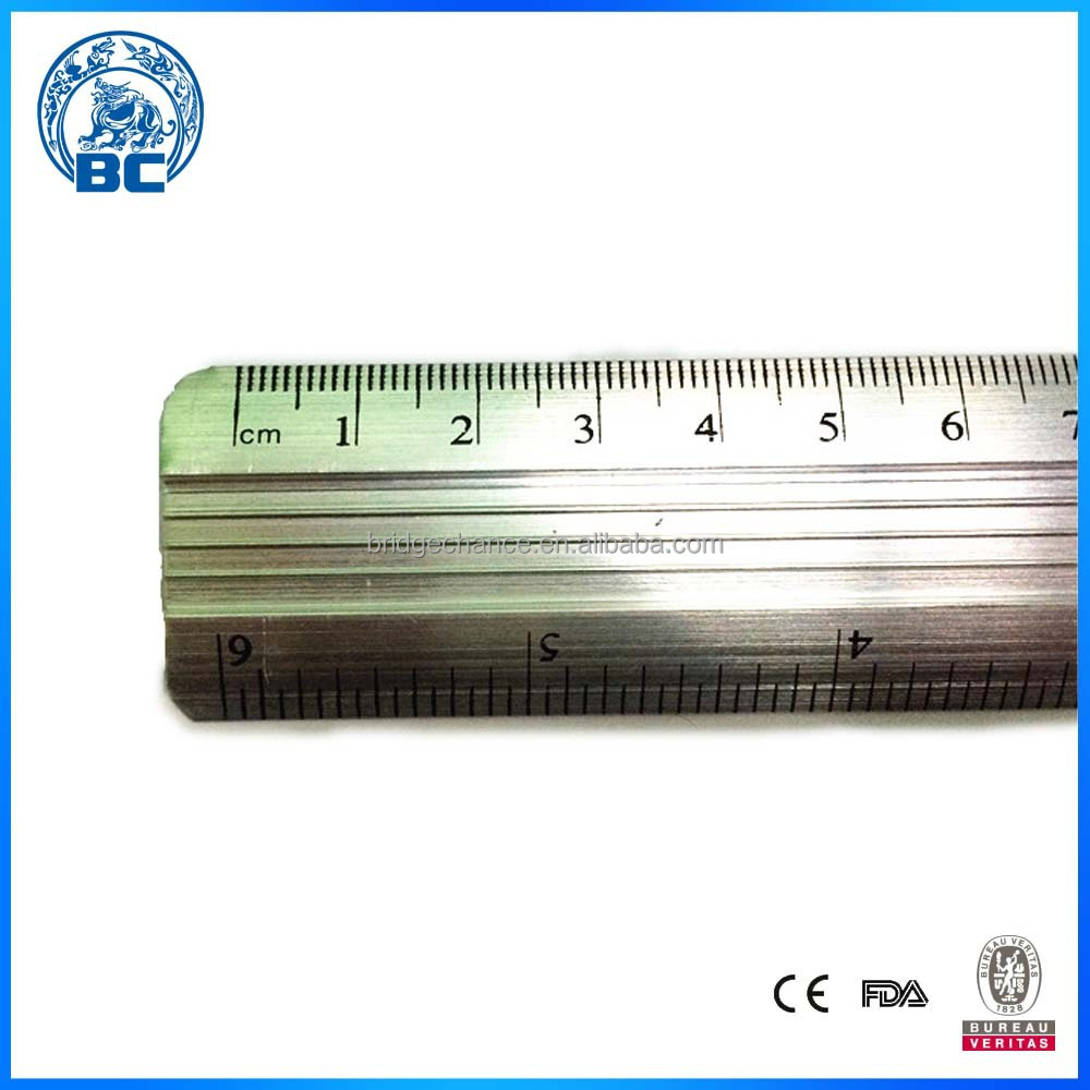 straight aluminium ruler with cm and inch scale