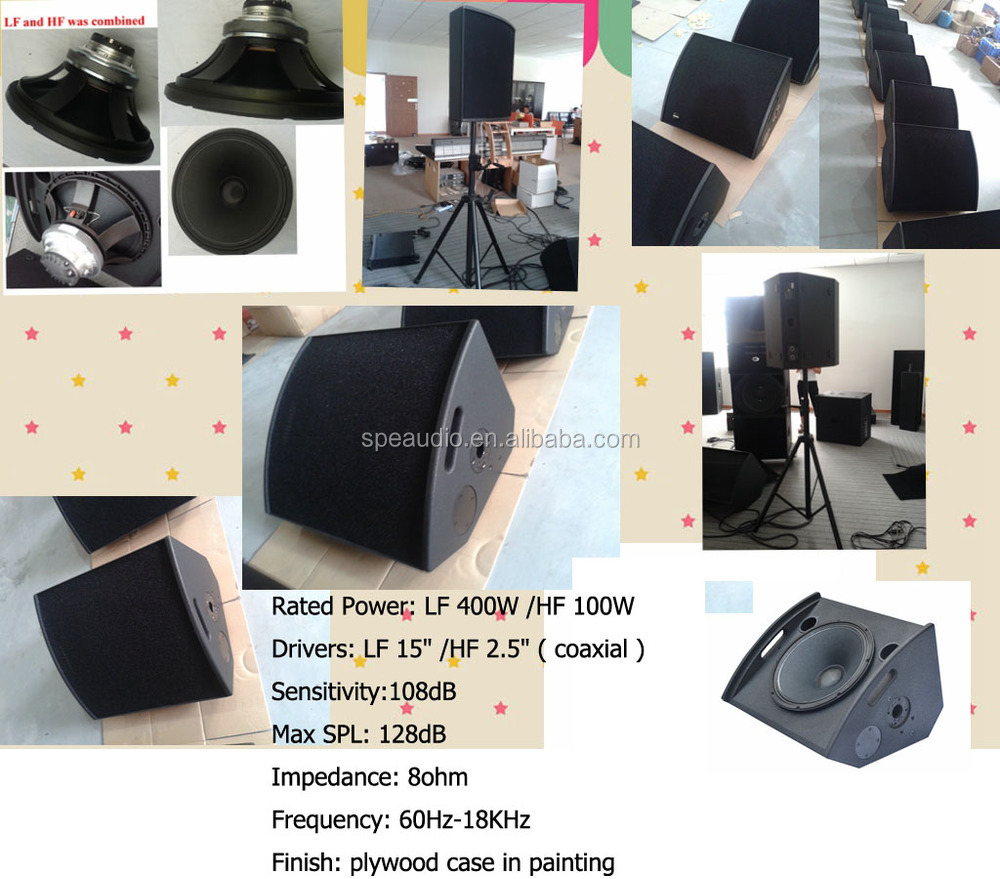 Speオーディオアクティブステージモニター500w15インチラ- qmax同軸モニター問屋・仕入れ・卸・卸売り