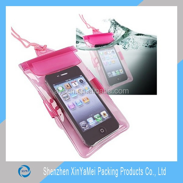 Clear plastic waterproof cell phone bag