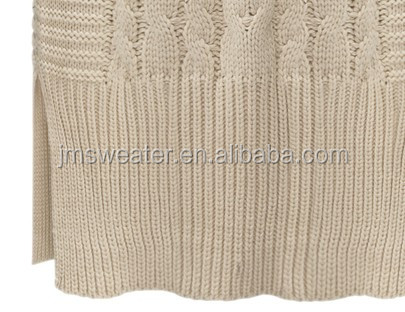 ホワイトハイネック綿ケーブルニット分割セータードレスデザイン用レディース仕入れ・メーカー・工場