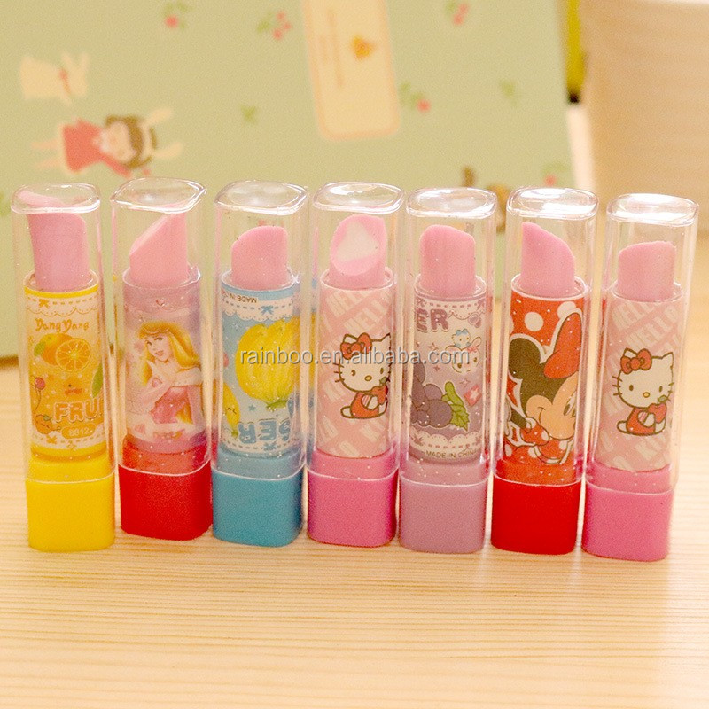 Custom Cheap Colorful Lipstick Shape Eraser For Gift Buy Lipstick