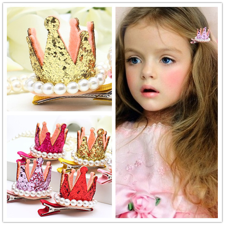 Tocado de la princesa para los niños rhinestone de la perla brillo accesorio para pelo para
