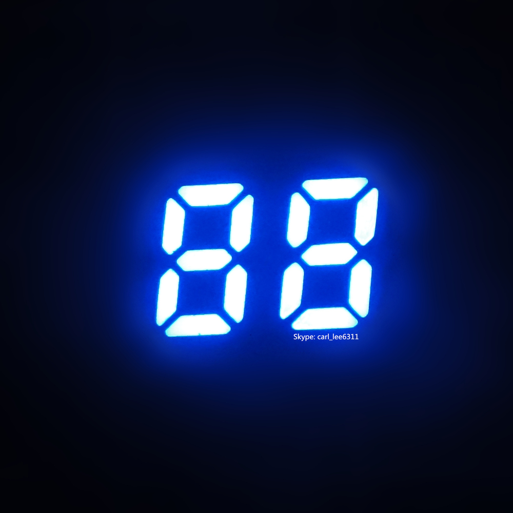 common anode/cathode 0.25 inch mini double 7 segment led display 2 digits