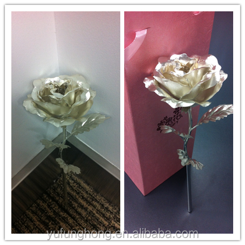 whoesaleギフトシリーズ銀artcraftのバレンタインデーのギフト3d銀箔ロマンチックなバラ問屋・仕入れ・卸・卸売り