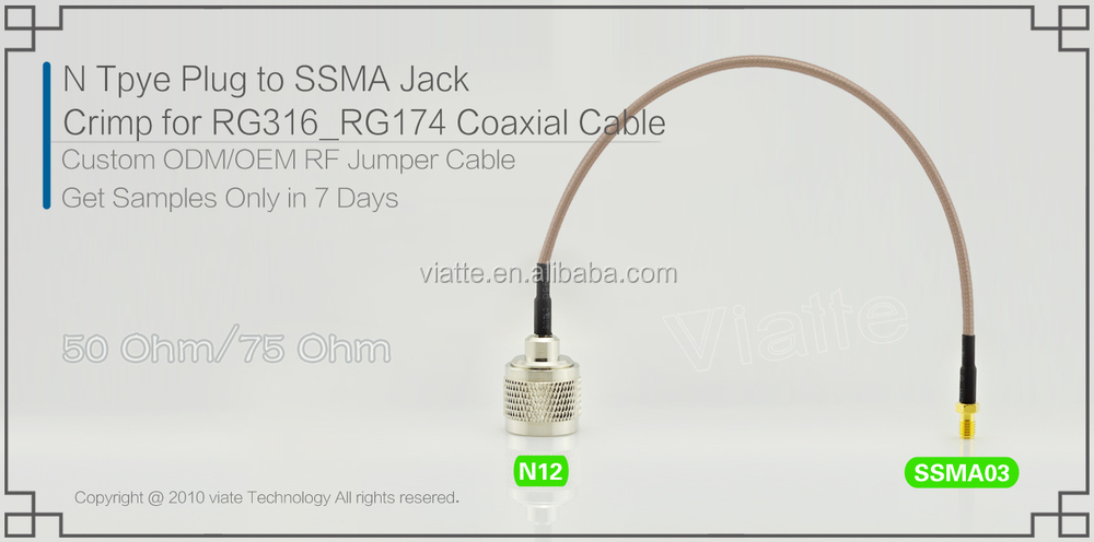 N型プラグ/maleにssmajack/rg316_rg17メス圧着用同軸ケーブルのコネクター仕入れ・メーカー・工場