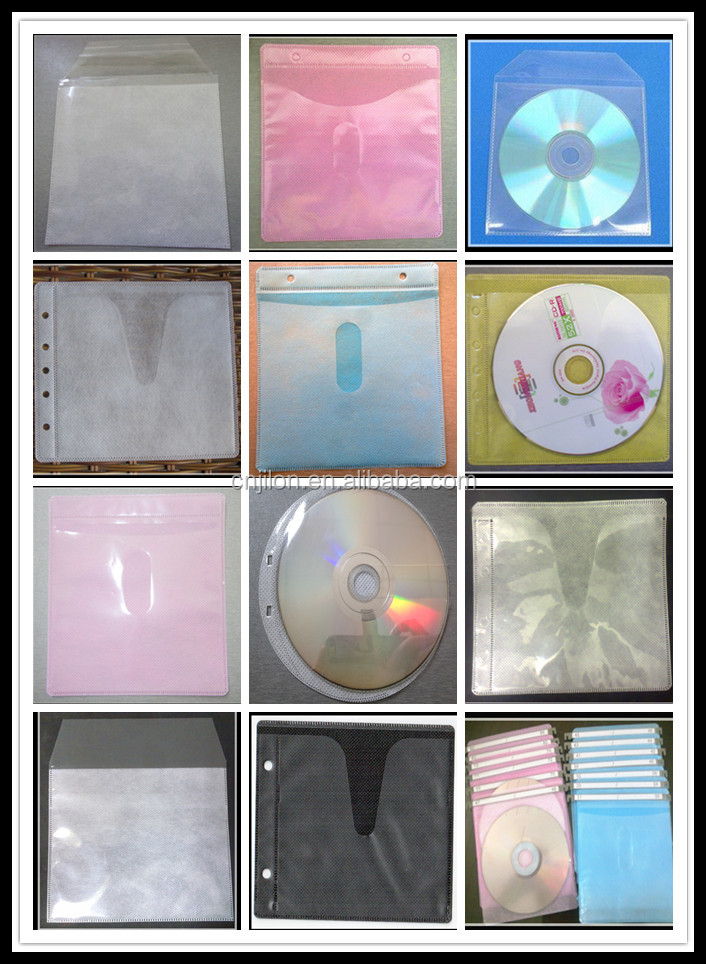 明確なpp不- 織2ディスクcdスリーブ/cddvdバッグフラップ問屋・仕入れ・卸・卸売り