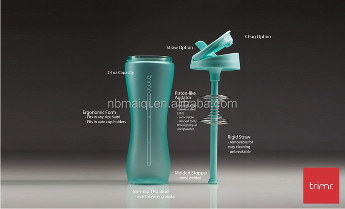 600ml trimr protein shaker bottle blender cup bpa free