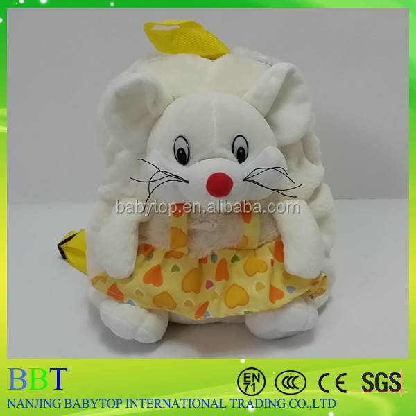 stuffed plush animal backpack, cute mouse shaped schoolbags