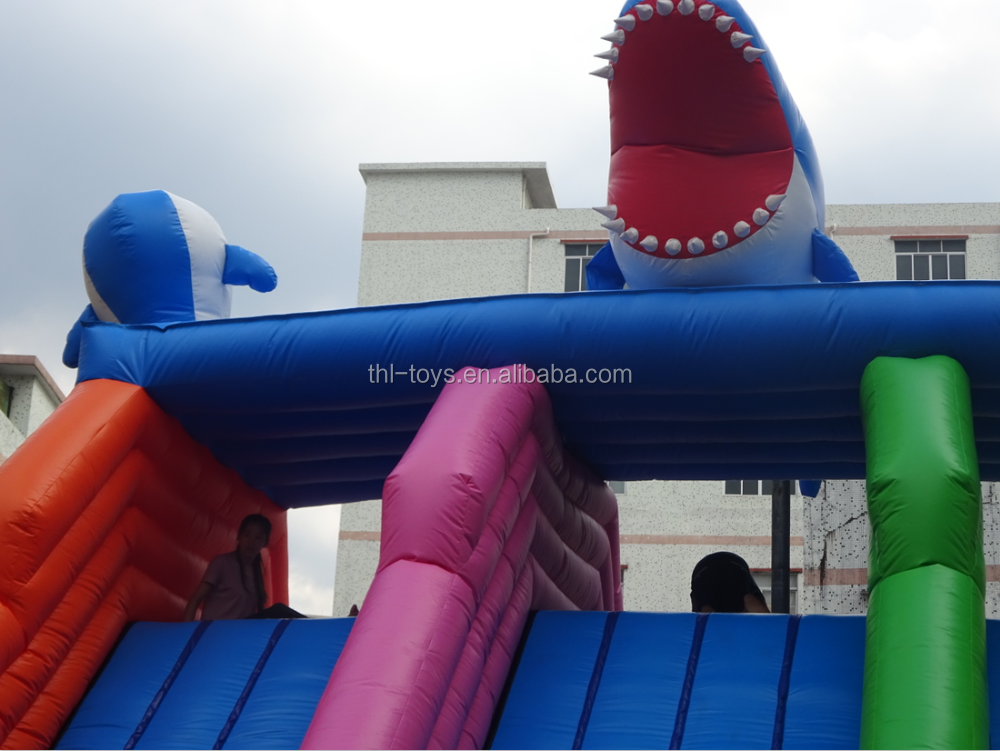 giant inflatable shark water slide