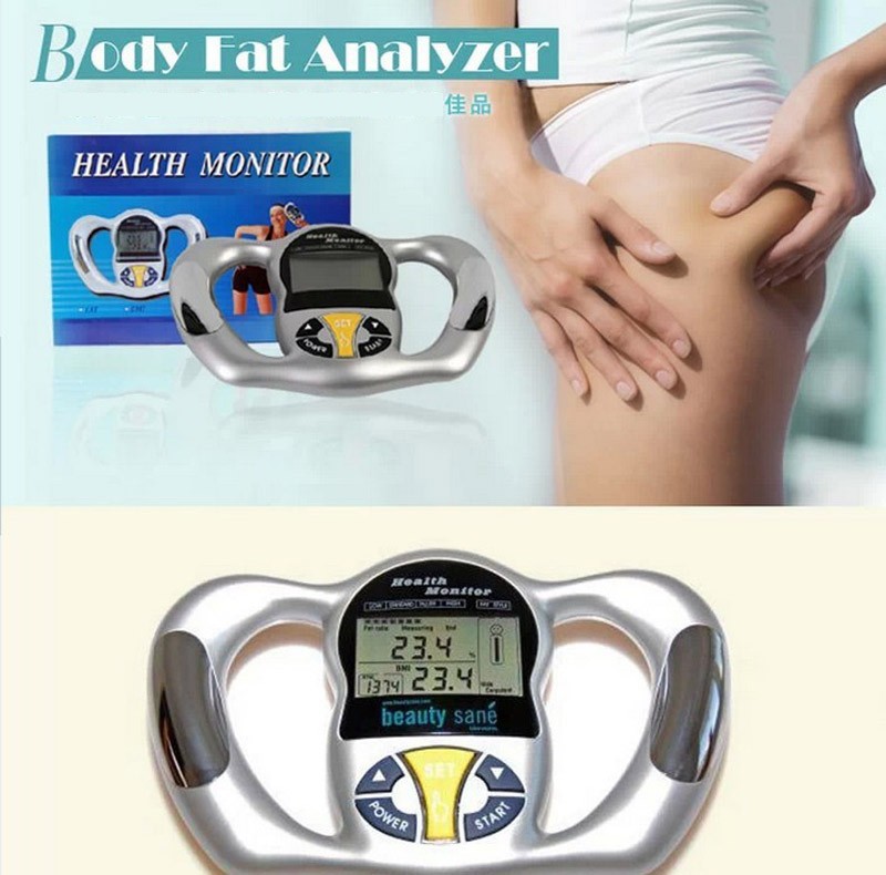Handheld Body Tester Analyzer BMI Meter Calculator Monitor Heat Silver