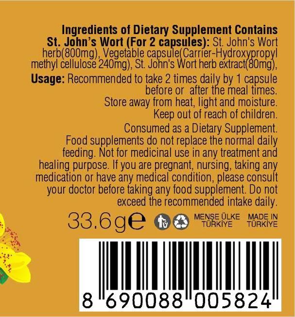 St John Wort Extract Capsule Anti Stress Nutrition Supplement