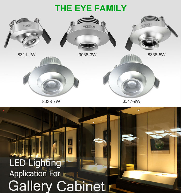 5w Black Eyeball Led Recessed Lighting Focusable For Interior Led