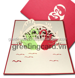 愛バレンタインデー 3d ポップアップ カード 、 切り紙カード 、 グリーティングカード仕入れ・メーカー・工場