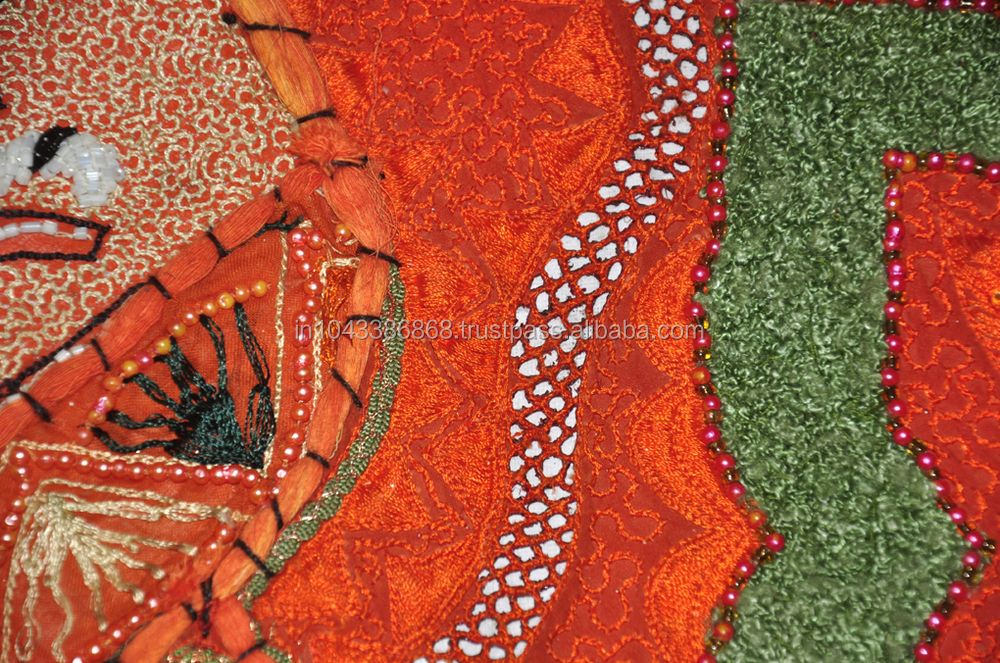 インドの民族刺繍の仕事khambadia魅力的な綿のタペストリーのパッチワークの壁問屋・仕入れ・卸・卸売り