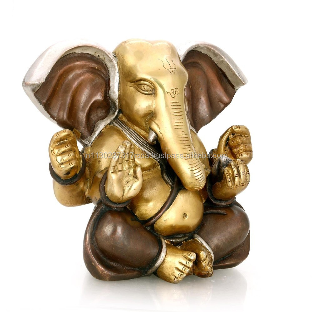 Long Ear Vinayak Ganesh Statue Bronze Elephant Ganpati Hindu God Idols