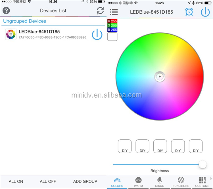 新しい到着の安い4chrgbwledストリップライトブルートゥース英語とコントローラを導いた、 フランセ、 エス、 iosアプリアンドロイド・イタリアーノ仕入れ・メーカー・工場