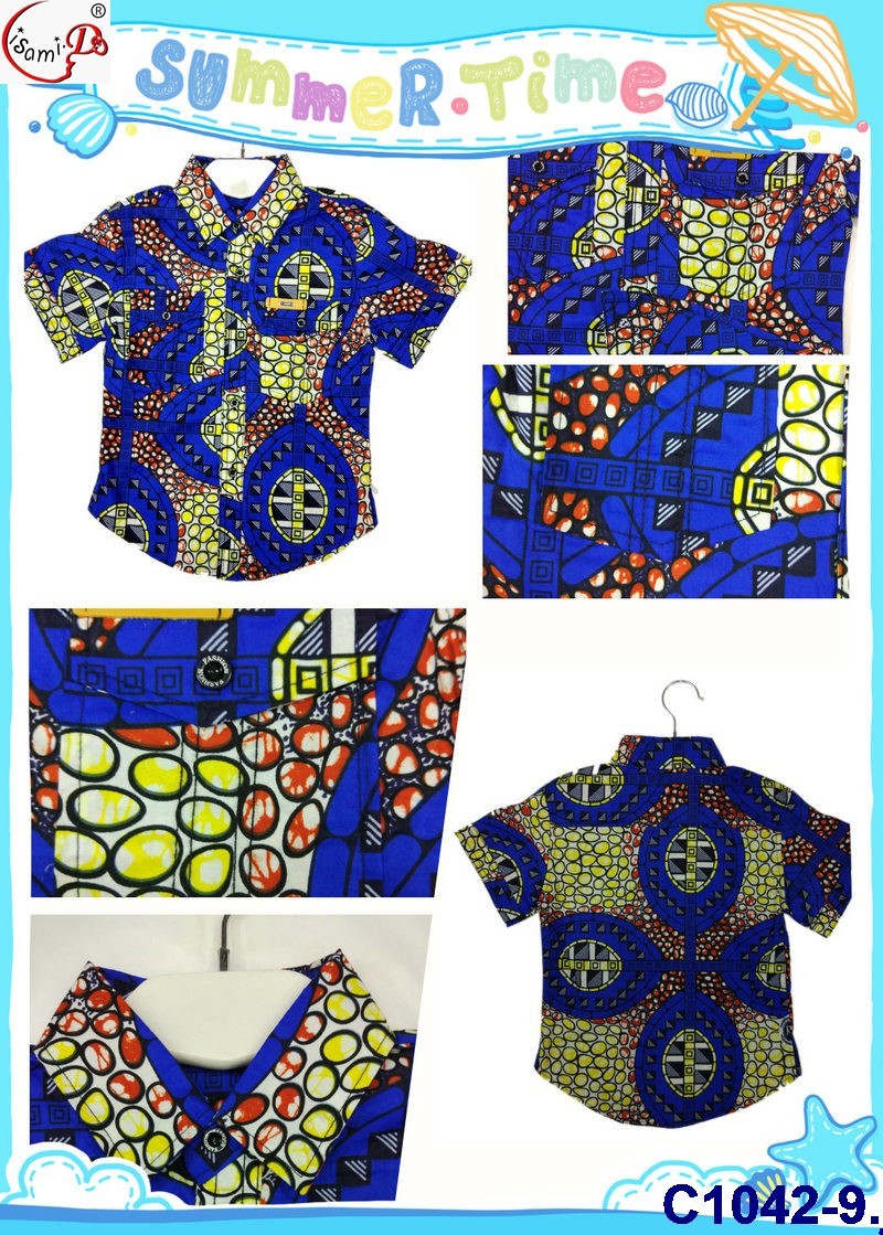 C1042月ベストセラー高品質カスタムプリントdashikiシャツ簡単洗浄緩い柔らかい快適なワックス布用子供仕入れ・メーカー・工場