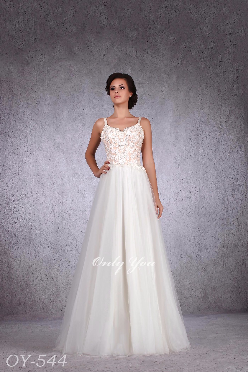 Tender Fshionable Wedding Dress Nude Corset Basic Cord French Lace