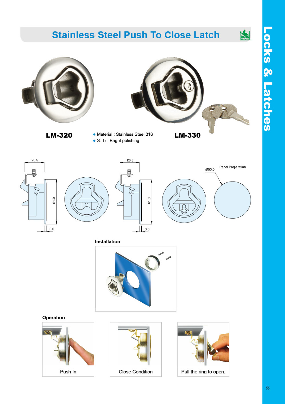 Marine Stainless Steel Flush-Mount Fishing Rod Holder