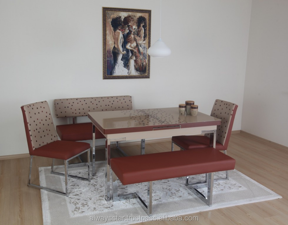 2015 Ãltimas elegantes resto blanco extensible moderna mesa de ... Juegos de comedores modernos 2015