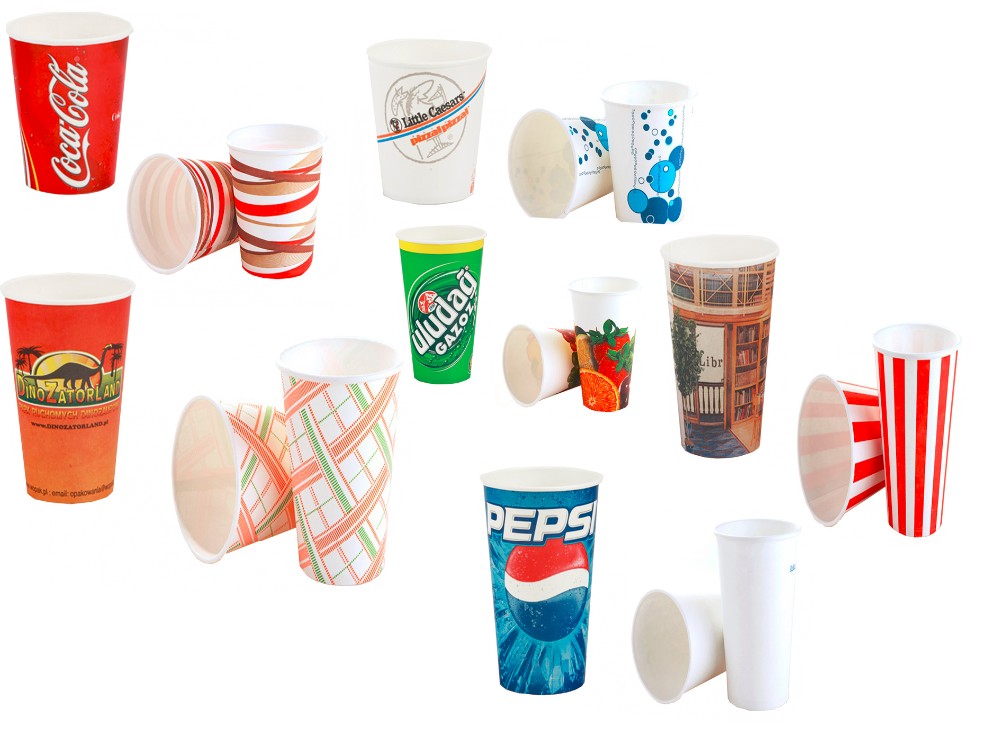 Custom Printed Paper Cups For Cold Drinks 7oz/7,5oz/8oz/9oz/12oz/14oz