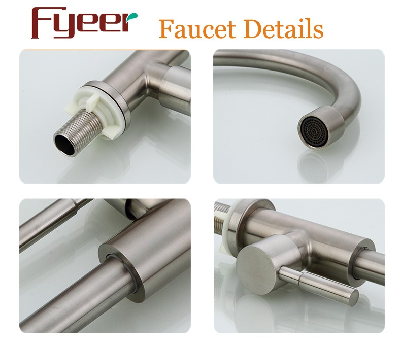 Fyeer Goose Neck Cold Type Stainless Steel Kitchen Sink Tap