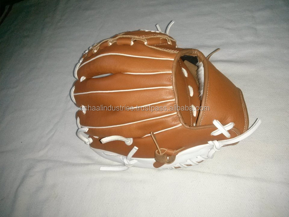 4種類の色良い品質大人野球手袋/イエロー野球手袋キップ革仕入れ・メーカー・工場
