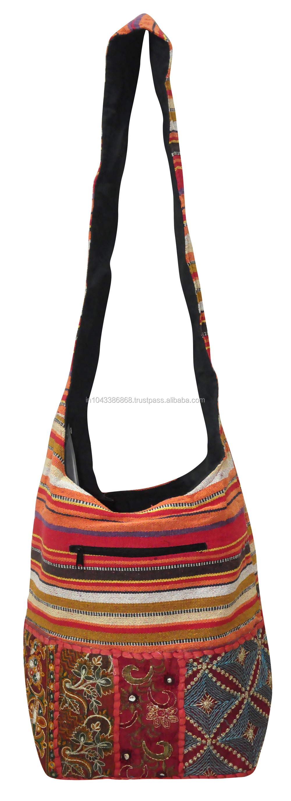 インドの民族刺繍パッチワークの手の袋、 ファッションレディーススリング卸売業者の綿のショルダーバッグ問屋・仕入れ・卸・卸売り