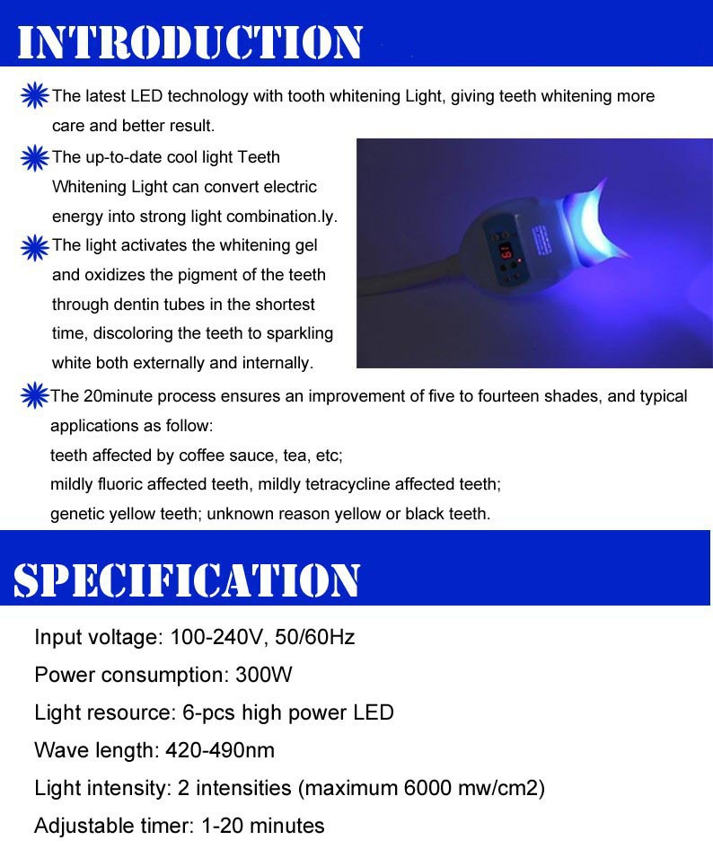 TR-KS-B Dental LED Teeth Whitening Lamp Bleaching System Blue Light Accelerator With Chair Arm Holder,teeth whitening