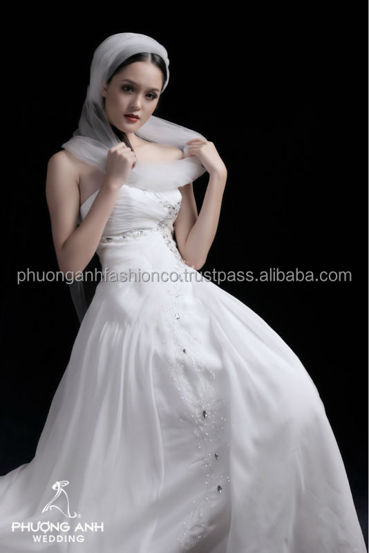 新しいpa10-042エレガントなビーズオーガンザの花嫁衣装のウェディングドレス問屋・仕入れ・卸・卸売り